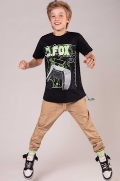 Camiseta Infantil Estampada Manga Curta Johnny Fox - comprar online
