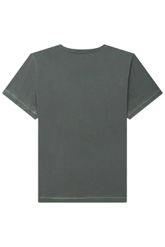 Camiseta em Meia Malha Cinza Johnny Fox - Vim Vi Venci Moda Infantil e Teen