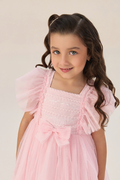 Vestido Tule Brilhoso Infantil Rosa Festa Petit Cherie - comprar online