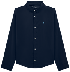 Camisa em tricoline Azul Onda Marinha