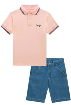 Conjunto de Camisa Polo em Piquet Bermuda em Jeans LucBoo - comprar online