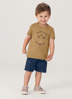 Conjunto infantil menino com camiseta e bermuda Mundi