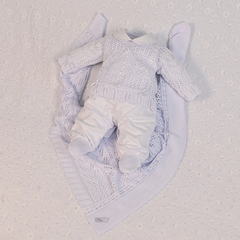 Saída Maternidade Laura Manta e Macacão tricot Plush Beth Bebê - comprar online