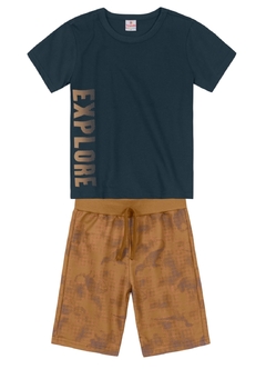 Conjunto infantil menino com camiseta e bermuda Brandili