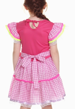 Vestido junino xadrez pink MuvilÊ - comprar online