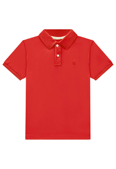 Camisa Polo em Malha Piquet com Elastano Vermelho LucBoo