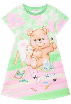 Vestido em Fly Tech Urso Pintor Infanti