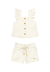 Conjunto com Blusa e Shorts em Moletinho de Linho Off White Colorittá - comprar online