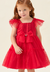 Vestido Menina Tule Vermelho Petit Cherie