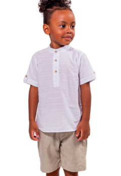 Conjunto bata tecido Bermuda Linho Vigat