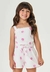 Conjunto Infantil Menina Blusa E Short Bordado Flor Mundo Cinti