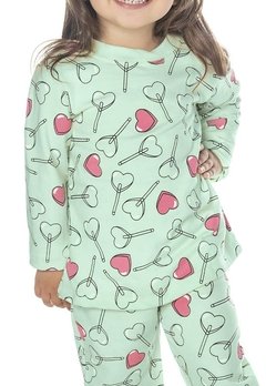 Pijama Estampado Moletinho Verde Have Fun - comprar online