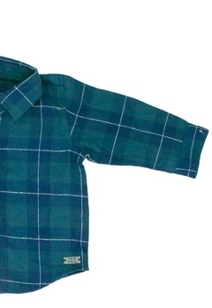 Camisa Longo Xadrez Azul Marinho Menino Nini&Bambini - comprar online