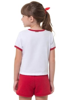 Conjunto Shorts Infantil Sweet Girl Vermelho Açucena na internet