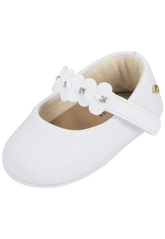 Sapato Branco Flores Infantil Pampili