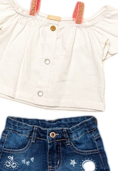 Conjunto Blusa Short Infantil Jeans Vigat - comprar online