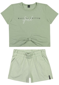 Conjunto Infantil Shorts Verde Elian - comprar online