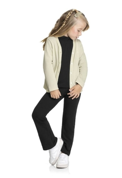 Cardigan Malha Tricô Branco Infantil Elian