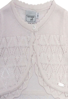 Bolero Longo Rosa Tricote Infantil Noruega - comprar online