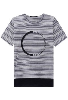 Camiseta Infantil Listrada Cinza Johnny Fox