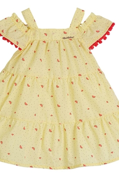 Vestido Infantil Estampado Amarelo Linna Valentina - comprar online
