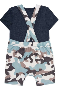 Conjunto Jardineira Body Estampado Camuflado Lucboo - comprar online