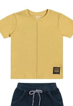 Conjunto Infantil Bermuda Amarelo Colorittá - comprar online