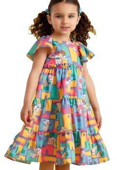 Vestido Infantil Estampado Magali Turma da Monica