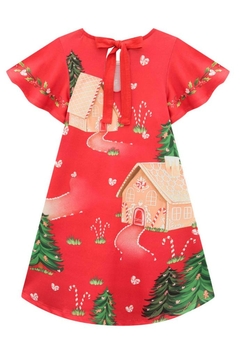 Vestido Vermelho estampado Laço Infanti Infantil - comprar online
