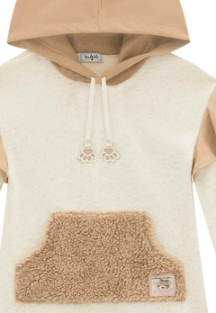 Vestido Capuz Infantil bege babados Kukiê - comprar online