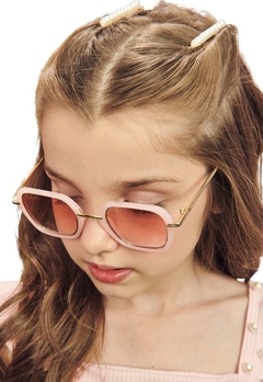 Óculos Sol Rosa Dourado Infanti Infantil - comprar online