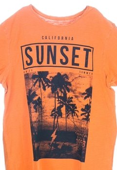 Camiseta M/Curta Califórnia Sunset Laranja Mini Us - comprar online