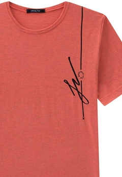 Camiseta Malha Estampada Vermelha Johnny Fox - comprar online