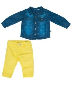 Conjunto Camisa Calça Jeans Amarelo Menino Planet Kids