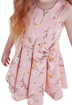 Vestido Infantil Rosa Flores Kiki Xodó - comprar online