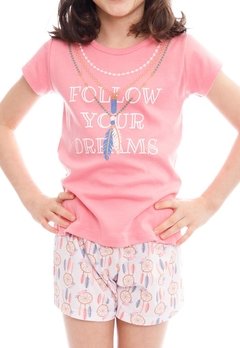 Pijama Follow Your Dreams Ribana Rosa Have Fun - comprar online