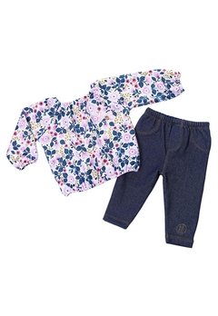 Conjunto Blusa Calça Infantil Azul Rosa Keko & Beka