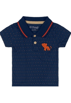 Conjunto Polo Bermuda Bebê Estampado Azul Brandili - comprar online