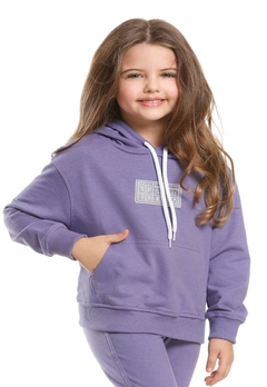 Blusa Moletom ML Infantil Roxo Poah Noah