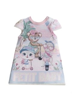 Vestido Calcinha Bebê Estampado Rosa Petit Cherie - comprar online
