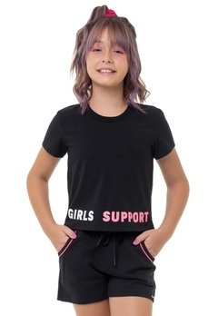 Conjunto Shorts Girls Preto Açucena