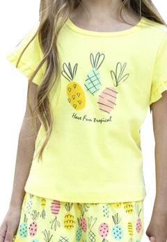 Pijama Infantil Abacaxi Amarelo Malha Have Fun - comprar online