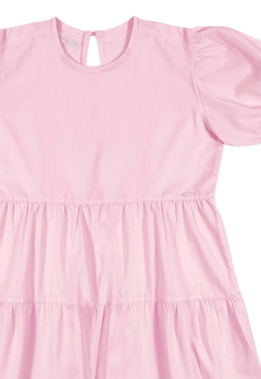 Vestido Infantil Tricoline Rosa D'Way - comprar online