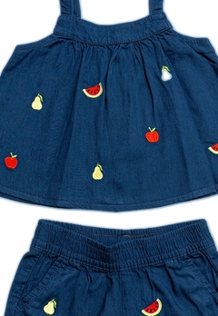 Conjunto Blusa Short Infantil Jeans Vigat - comprar online