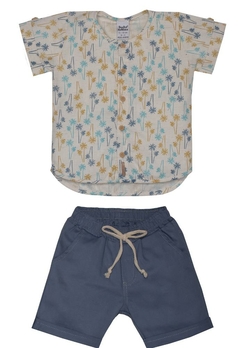 Conjunto Camisa Bermuda Infantil Estampado Sonho Mágico