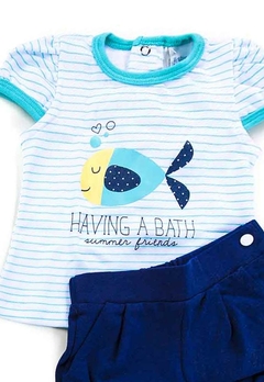 Conjunto Bebê Shorts Azul Baby Fashion - comprar online