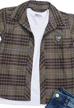 Conjunto 3Pçs Blusa Longo Camisa e Calça Marrom VIGAT - comprar online