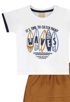 Conjunto Camiseta Bermuda Estampado Waves Colorittá - comprar online