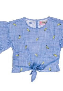 Blusa Bata MC Bananas Azul Mini Us - comprar online