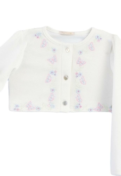 Bolero Bebê Branco Botão Tricot Petit Cherie - comprar online